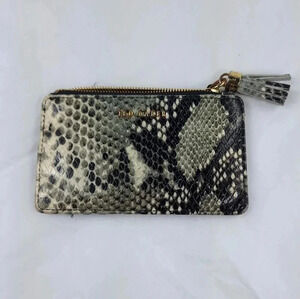 Ted Baker 100% Bovine Leather with Simulated Snake Skin Wallet Black/Cream Color